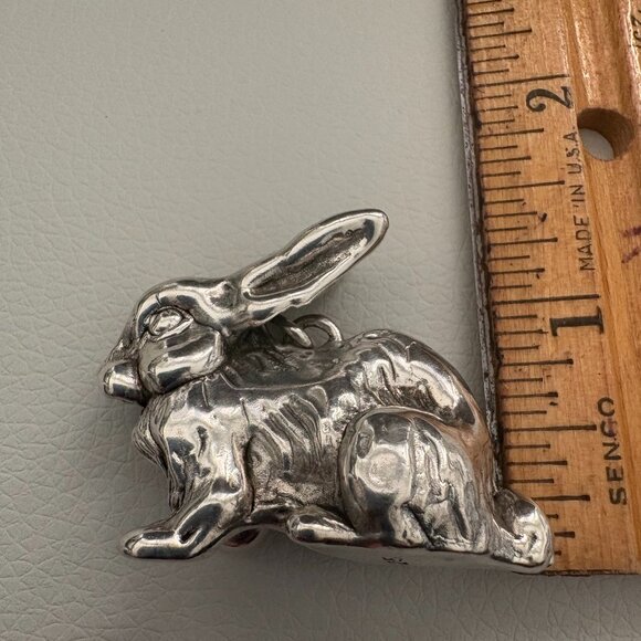 Stamped 925 Silver Rabbit Pendant - Picture 3 of 8